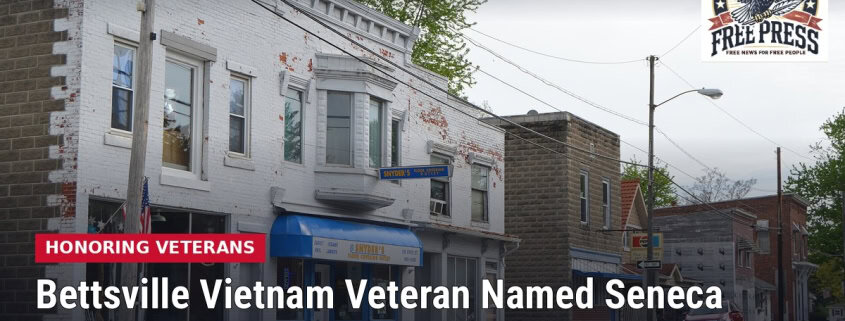 State Street in the village of Bettsville, Ohio, with headline: Bettsville Vietnam Veteran Named Seneca County Veteran of the Year